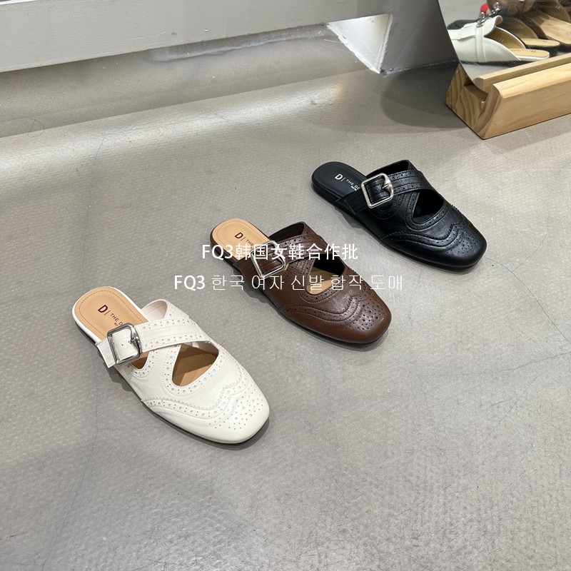 FQ3 实拍THE DUODUO半拖鞋女软底防滑包头鞋交叉一字带颗粒洞鞋拖,女鞋,包头拖,淘宝优惠券,粉丝福利购,淘宝优惠卷