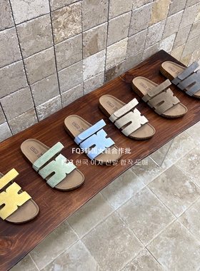 FQ3实拍 BEI LI XUAN 魔术贴软底沙滩拖鞋女外穿2026复古博肯拖鞋