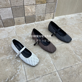 FQ3 实拍BEI LI XUAN波点玛丽珍鞋女内增高浅口一字带方头单鞋女
