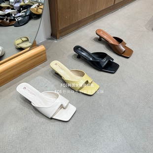 FQ3实拍 THE DOUDOU简约套趾细高跟拖鞋女外穿2026夏季配裙凉拖鞋
