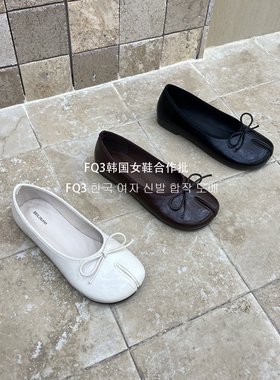 FQ3 实拍BEI LI XUAN2026新款分趾单鞋女蝴蝶结浅口套脚平跟鞋女