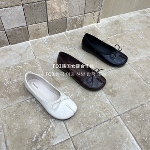 FQ3 实拍BEI LI XUAN2026新款分趾单鞋女蝴蝶结浅口套脚平跟鞋女