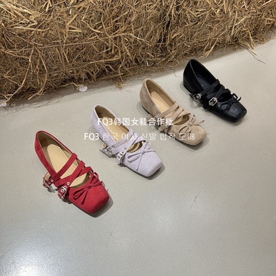 FQ3 实拍NUO QI LIN玛丽珍鞋内增高3cm方头单鞋女浅口一字带瓢鞋