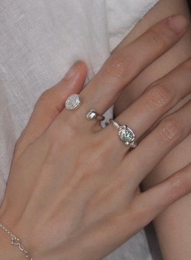 2026年小行星锆石戒指女小众设计叠戴轻奢时尚百搭独特气质高级感