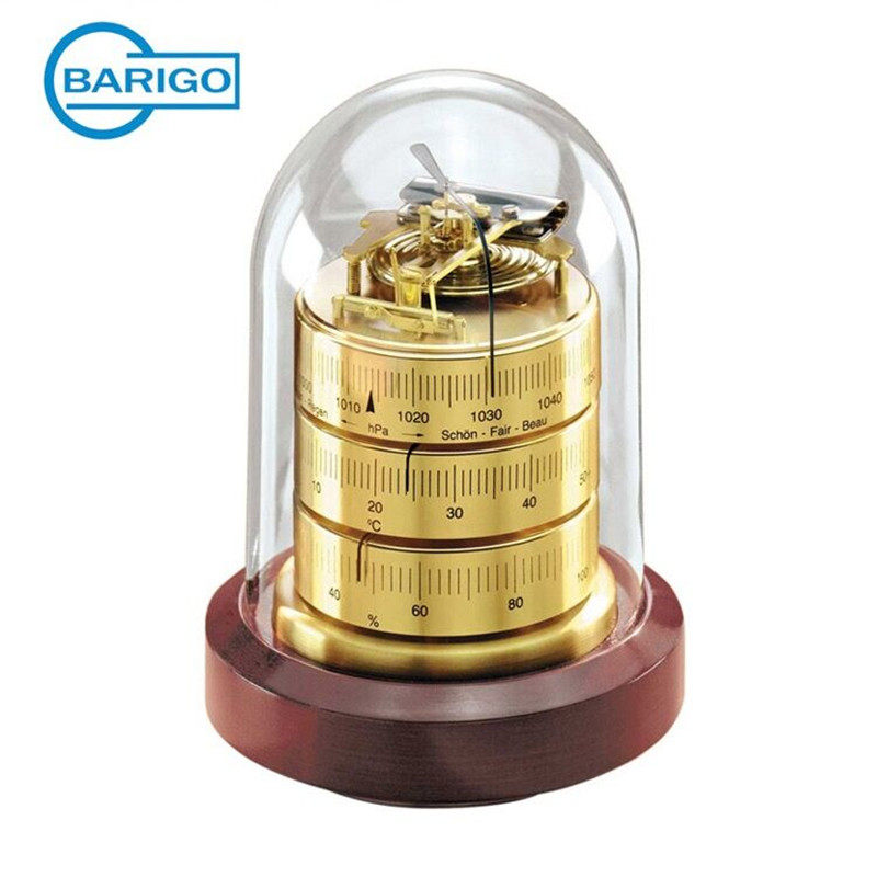 德国barigo百瑞高天气仪3026纯机械手工室内温度计湿度仪高端摆件