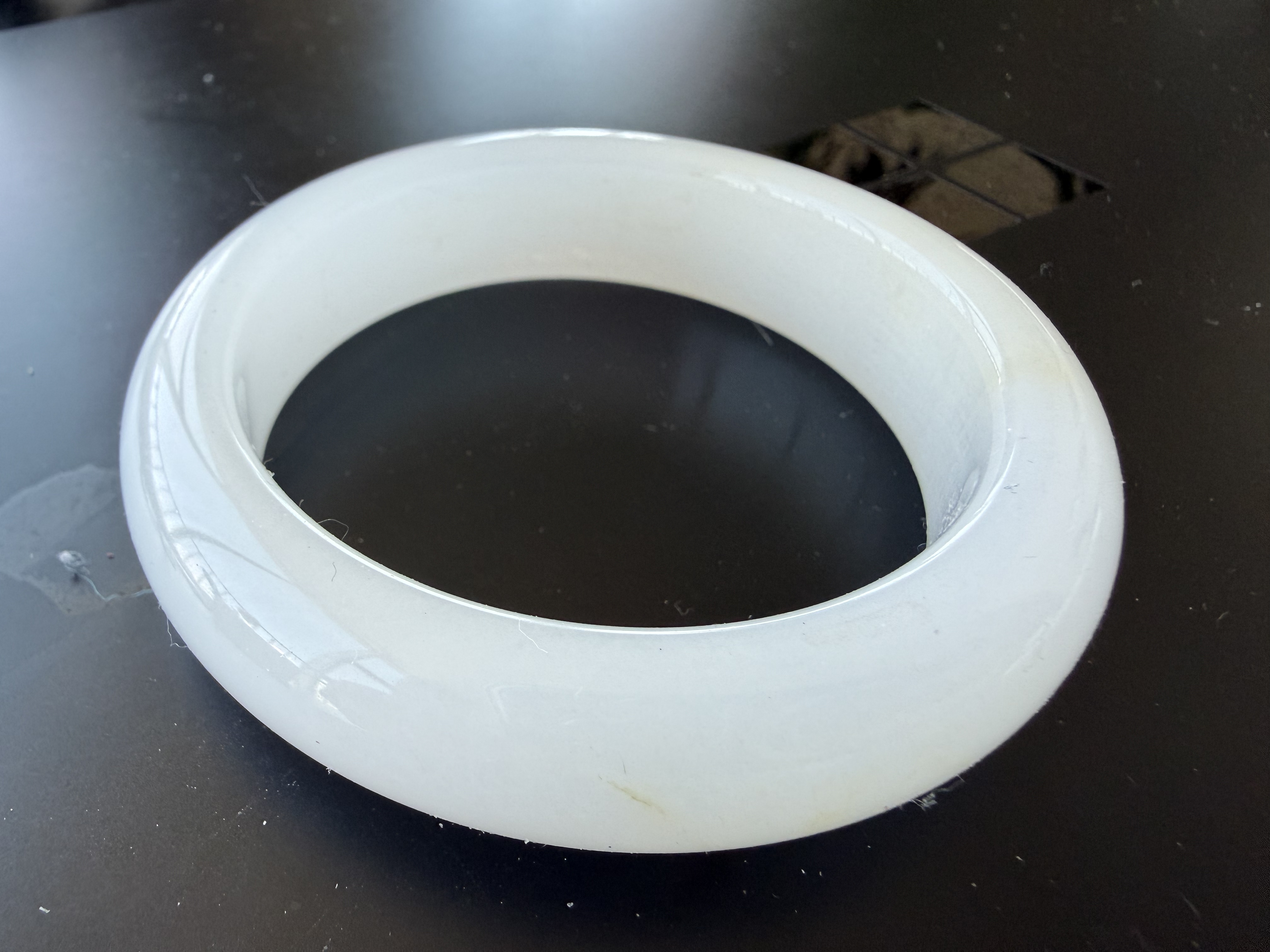 手镯53.5平安镯黄龙玉女士玉镯天然A货带鉴定证书轻微矿点特价