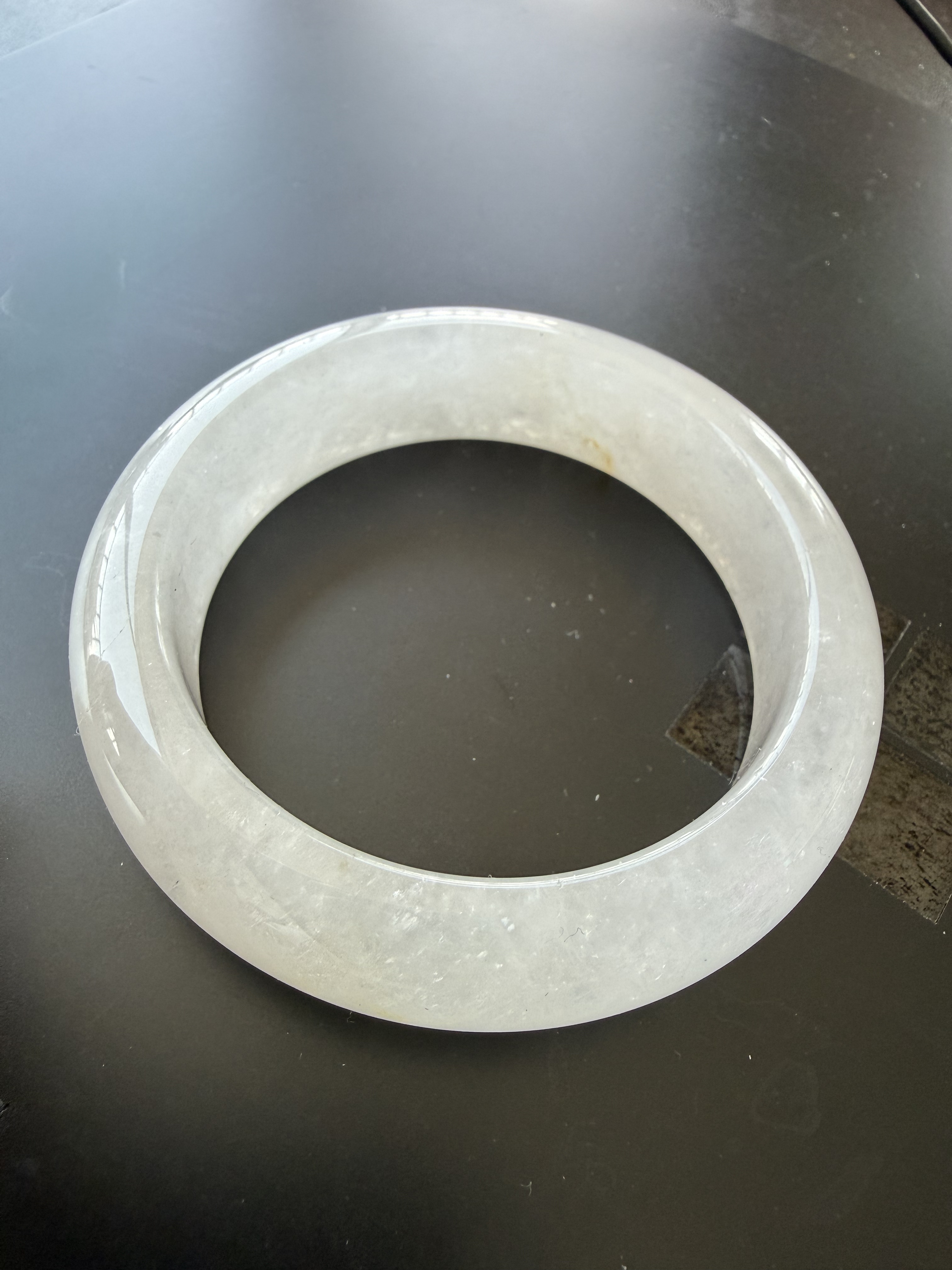 纯天然黄龙玉冰种A货手镯54圈口通透玉石宝石光特价圈口54鉴定证