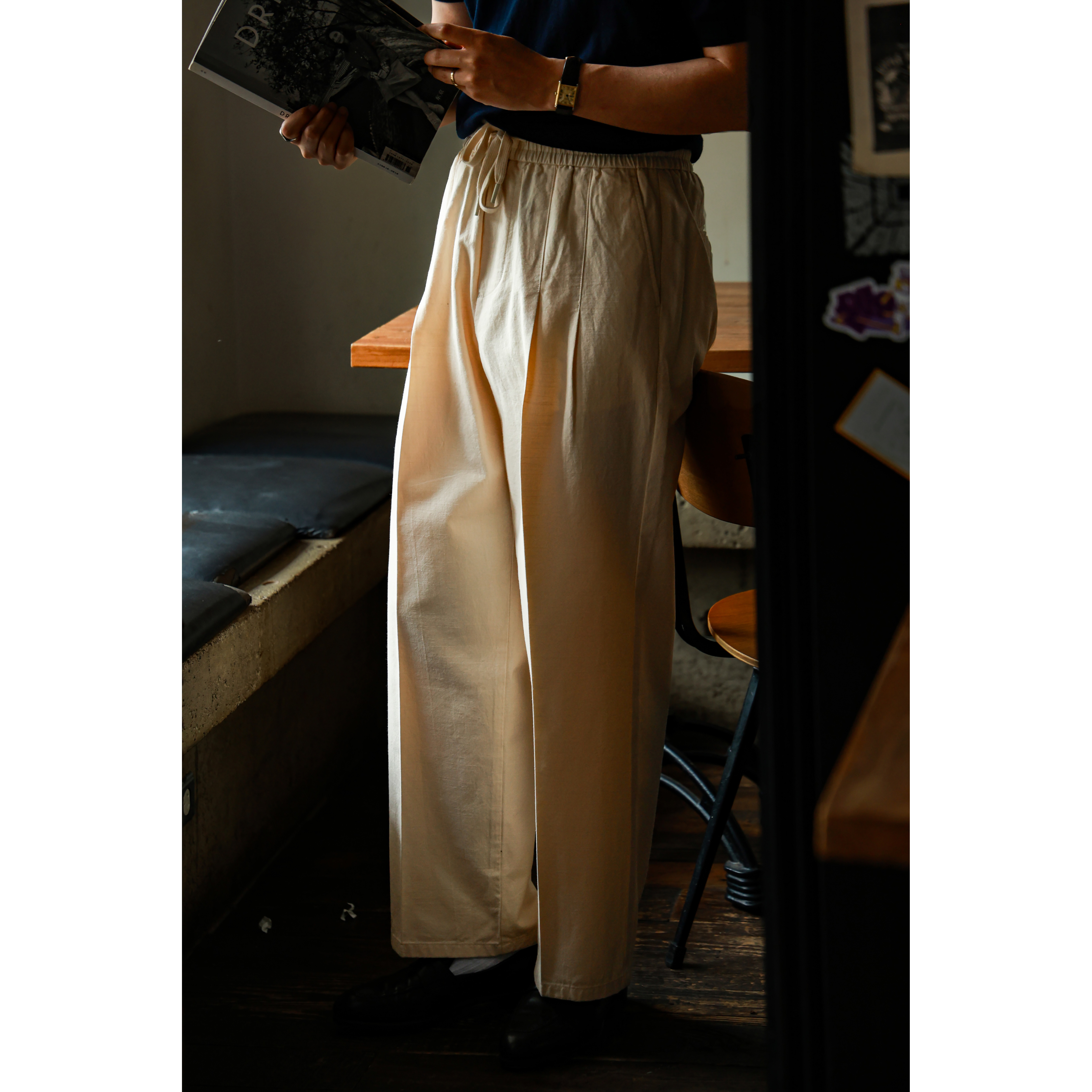 UGENTLE长裤意式复古棉麻休闲裤