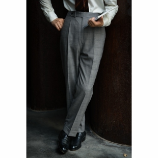 UGENTLE《权力帝国》系列「伦敦灰亲王格」意式巴黎扣 高腰西裤男