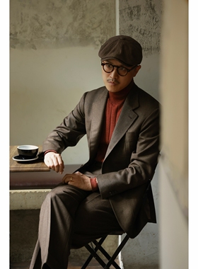 UGENTLE 秋冬 法兰绒 高定半麻衬「雪茄色法兰绒」单排2扣1套装男