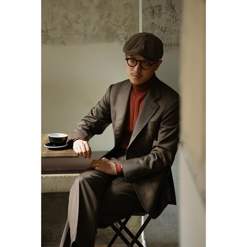 UGENTLE男装平驳领半麻衬西服
