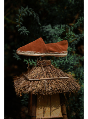 UG男装 英国进口 胎牛绒 Espadrilles 手工编织无结构 方头渔夫鞋