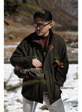 UG男装「挪威森林」粗花呢 白鹅绒可拆卸内胆 冬季查尔斯猎装夹克