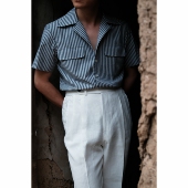 品牌「雾屿泡泡纱」短袖 古巴领 复古 UGENTLE男装 老钱风绅士衬衫