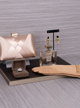 香槟金晚宴包轻奢托盘摆件套装样板间衣帽间梳妆台香水耳环架手