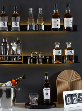 样板间酒柜装饰品摆件仿真洋酒假红酒道具酒杯冰桶餐边柜厨房软装