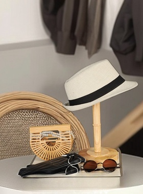 现代简约北欧样板间摆件衣帽间装饰品衣柜软装帽子眼镜梳妆台托盘