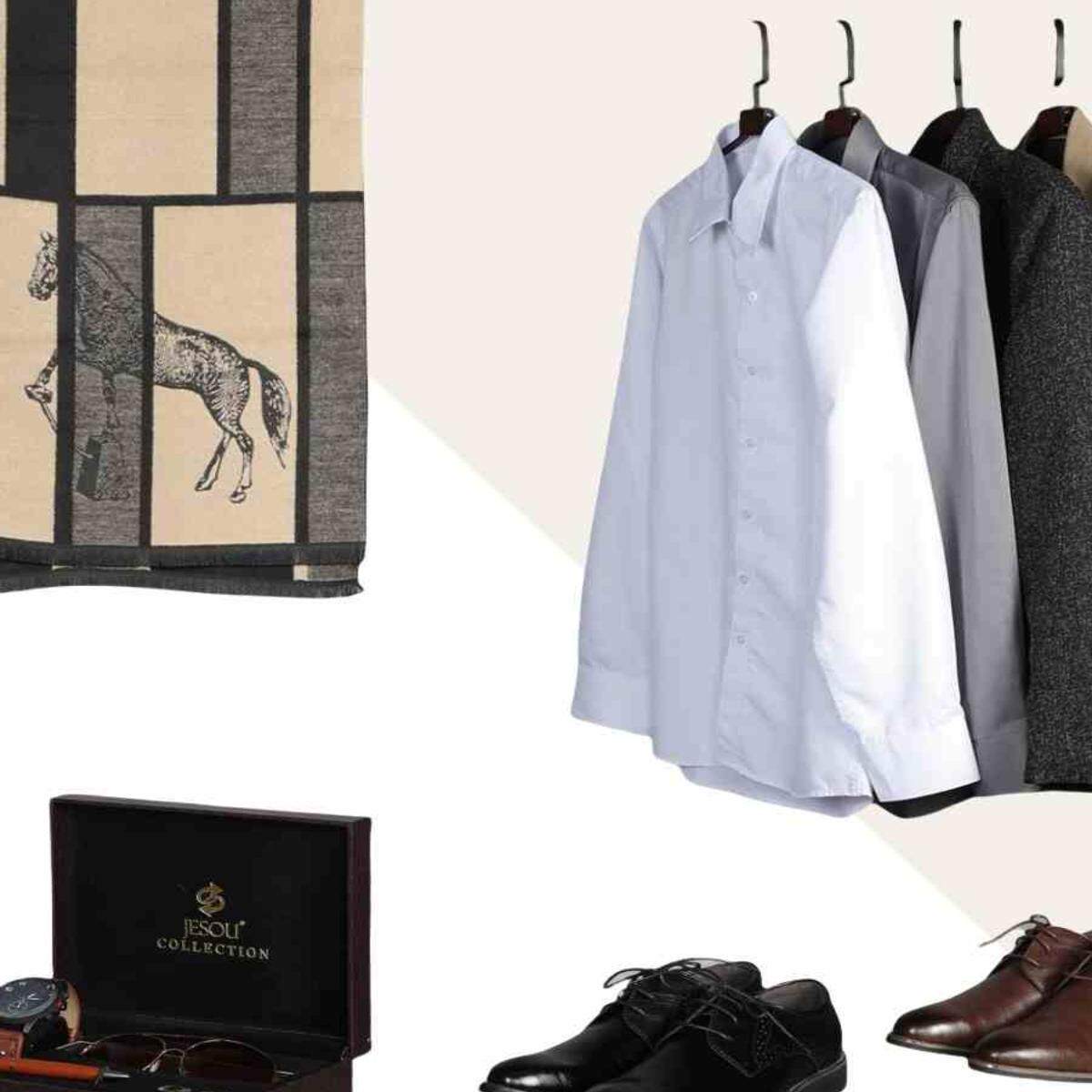 样板房男士衣帽间衣柜软装饰品搭配手表西装衣服组合套装轻奢中式
