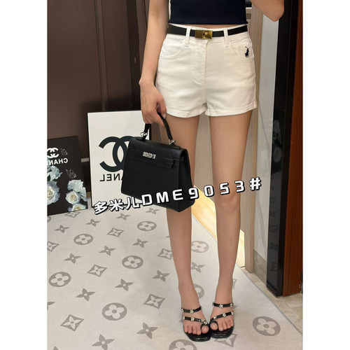 夏季显高显瘦刺绣阔腿牛仔短裤女