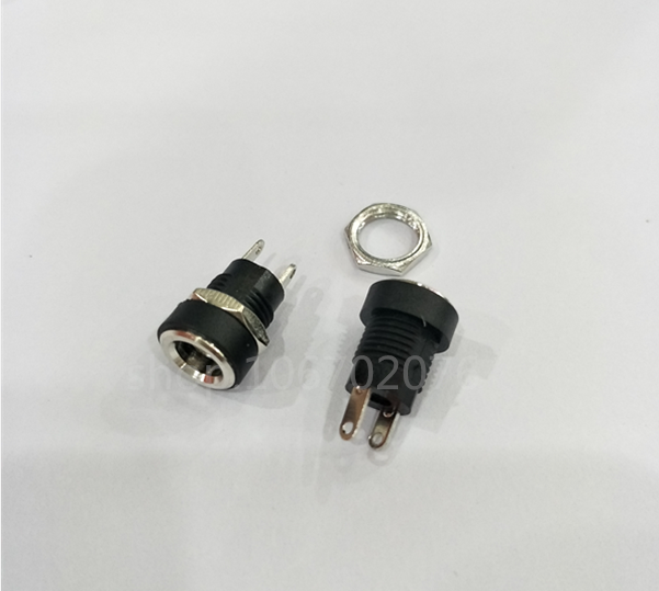 DC-022B DC电源插座 DC座 2脚焊线 带螺母 5.5X2.1 优质全铜