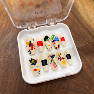 【马列维奇】几何抽象风艺术美甲手工定制高级感穿戴甲小众美甲贴