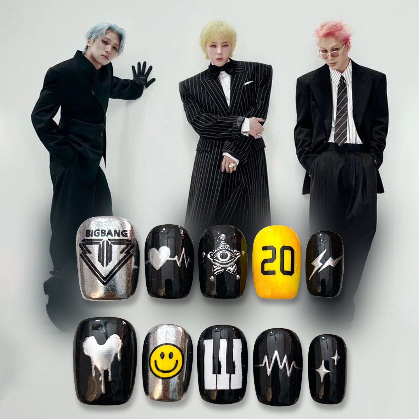 BIGBANG 20周年巡演应援美甲手工定制穿戴甲演唱会周边应援物原创