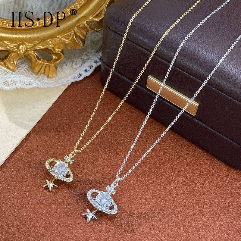 日韩精致时尚满钻星球星星项链气质轻奢百搭高级感超闪锁骨链批发