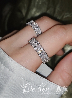 欧美夸张气质闪钻锆石食指戒指网红时尚个性简约关节开口指环潮女