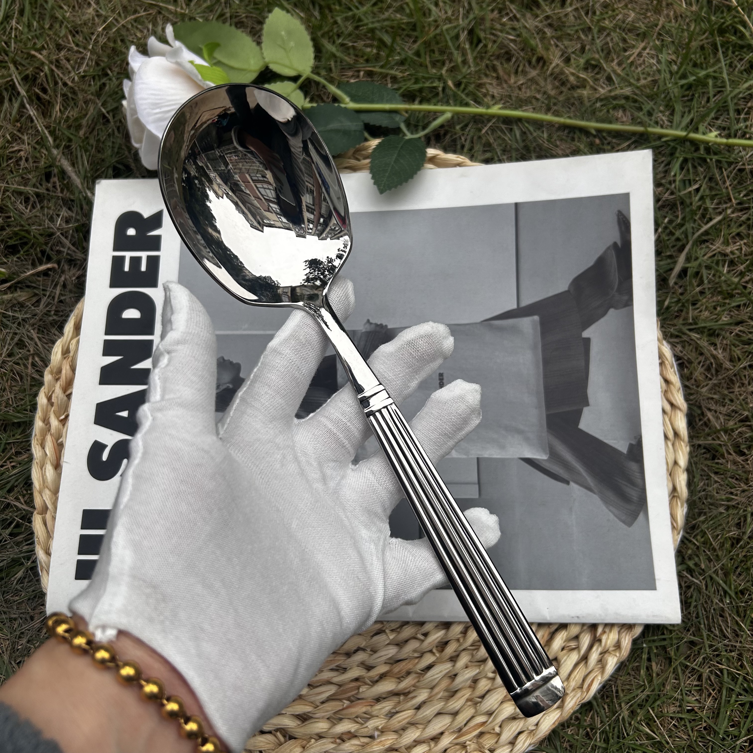 DUKA18/10大分餐勺出口尾货304不锈钢炒饭勺西餐勺家用汤勺公用铲