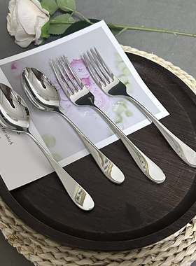 18/10原单美国里德巴顿Reed&Barton牛排叉勺304甜品勺2件套意面叉