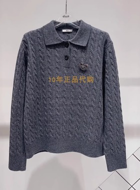 3I4E441折dzzitD素国内正品代购2024冬深灰色套头针织衫吊牌1390
