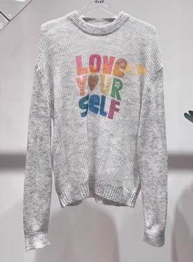 3I4E413折dzzitD素国内正品代购2024冬浅灰色毛织长袖吊牌965