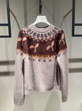 2I4E473折DAZZLED素国内正品代购2024冬土黄色毛织长袖吊牌1899