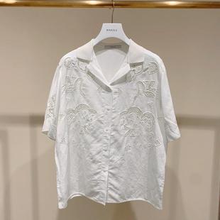 衬衫 2022夏镂空短袖 吊牌1899 代购 2E2C299折DAZZLED素国内正品