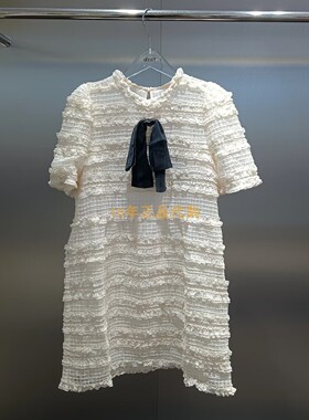 3I2O428折dzzitD素国内正品代购2024夏白色蕾丝连衣裙吊牌1890