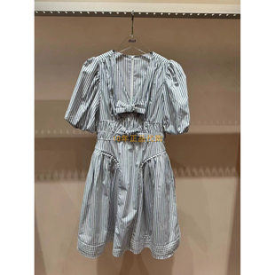 3I2O433折dzzit地素国内正品代购2024夏条纹短袖连衣裙吊牌1490