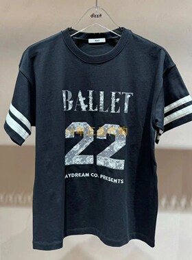 3I2B301折dzzitD素国内正品代购2024夏黑色蕾丝绣花t恤吊牌935