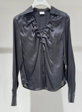 2I4C418折DAZZLED素国内正品代购2024冬黑色长袖衬衫吊牌1699