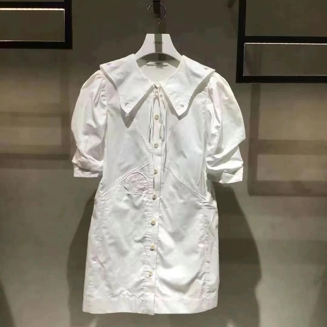 2E3O487折DAZZLE地素国内正品代购2022秋白色连衣裙吊牌1899