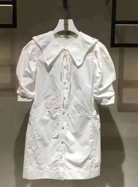 2E3O487折DAZZLED素国内正品代购2022秋白色连衣裙吊牌1899