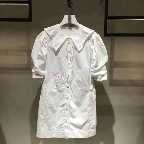 2E3O487折DAZZLED素国内正品代购2022秋白色连衣裙吊牌1899