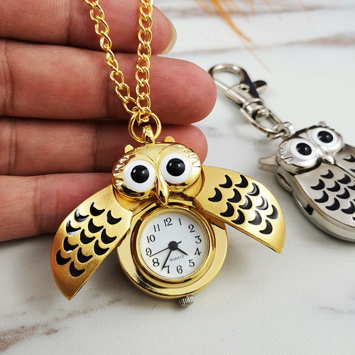 猫头鹰儿童怀表小时钟便携式