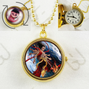 哪吒之魔童闹海怀表项链挂表敖丙敖光儿童咤礼物动漫周边旋转陀表