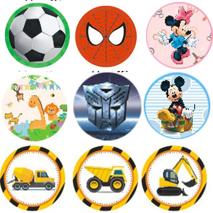 a圆形布丁瓶装饰推推乐贴纸生日派对不干胶贴纸奇缘美国队长