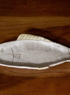 【月器】日本陶艺家 rutawa.rawajifu鱼盘 双耳碗 三足碗侘寂餐具