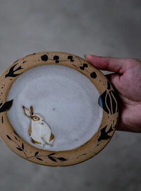 【月器】日本陶艺家森安幸代手作 写实可爱动物餐盘 点心台 钵碗