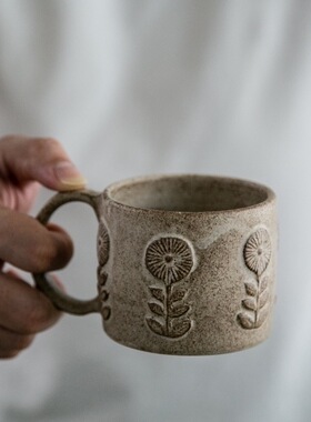 【月器】日本陶艺家fuji-gallery浮雕感动物花朵小众风手工咖啡杯