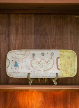 【月器】日本陶艺家吉川裕子餐盘甜品盘长条盘天使人偶 国内现货