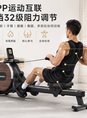 磁阻家用划船机健身运动