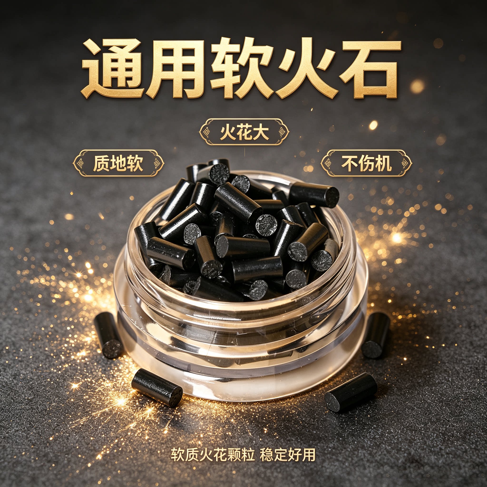 通用软火石打火石粒火花大质地软不伤机适用zippo佐罗煤油机